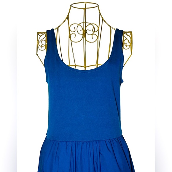 NWT J. Crew Factory Blue Tiered Knit Mixy Midi Dress with Pockets, Size XS - Picture 8 of 14